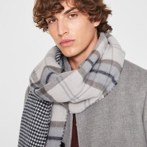 Doubleface Scarf - New With Tags - NEVER WORN - Grey Multi
